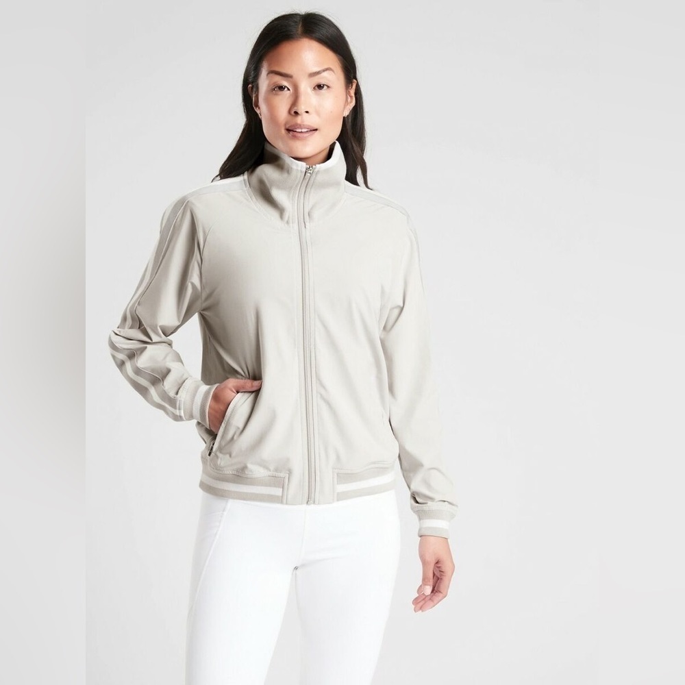 Athleta Sprint Track Jacket Gray‎ Size Xsmall